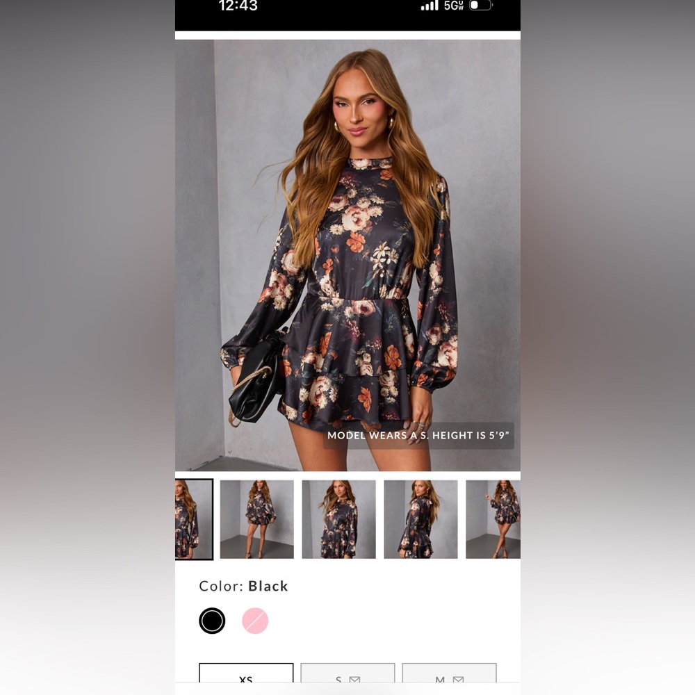 Vici Black Floral Romper